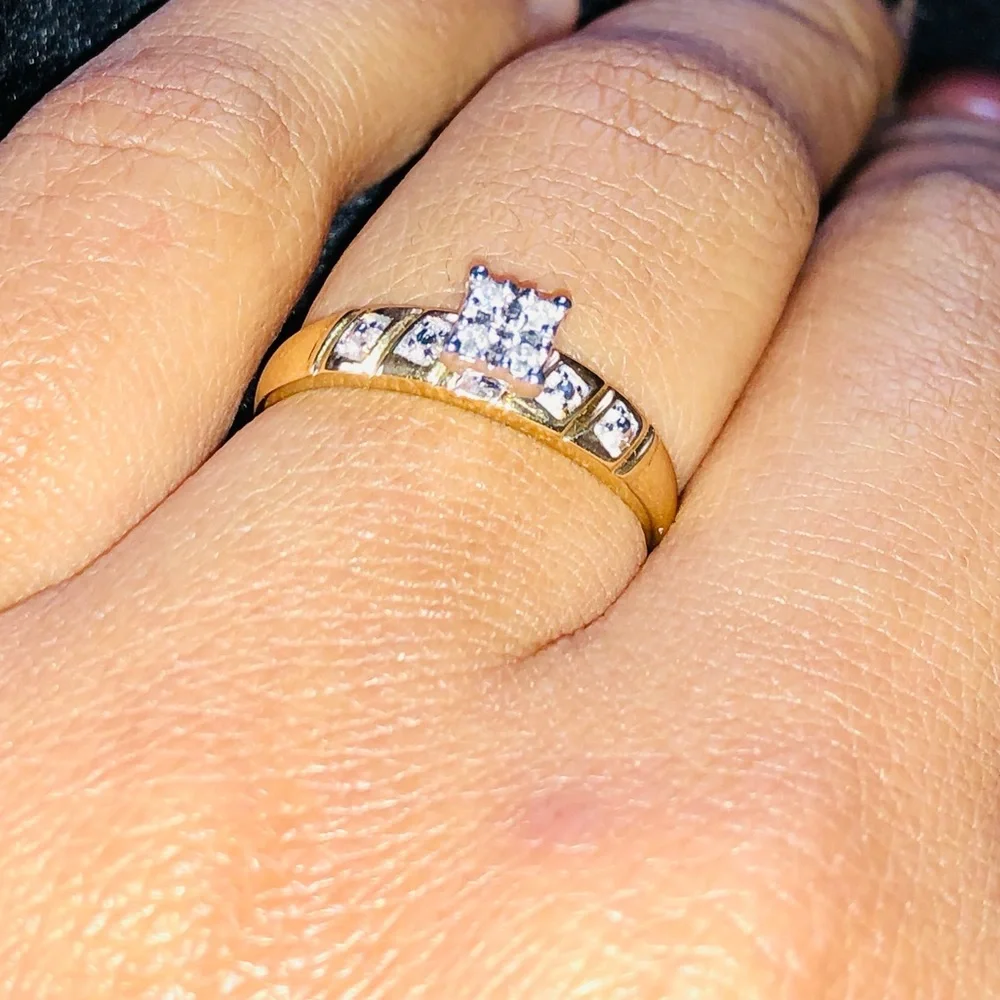 10k solid Real gold real diamond bridal engagement promIe ring FREE APPRAISAL - Picture 7 of 8